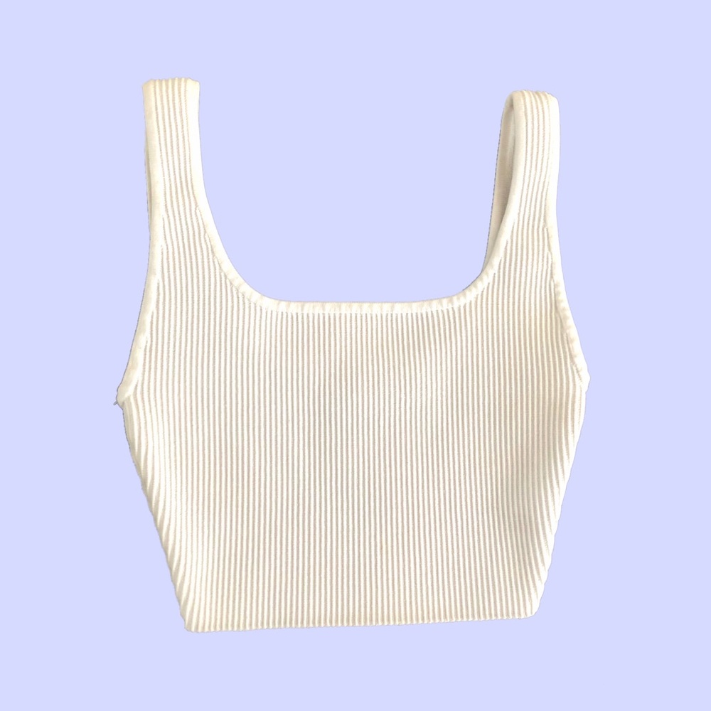 Aritzia White Sculpt Knit Tank